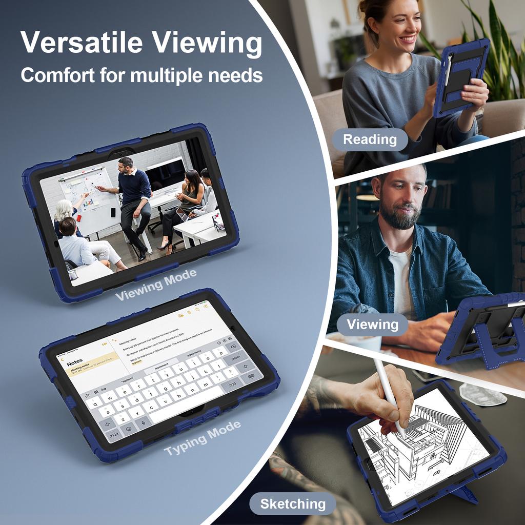 Чехол-подставка для Samsung Tab S10 Lite S9 FE Tab A11 A9 Plus A9+ A11+ Чехол для планшета Прочный Толстый Ударопрочный Жесткий Чехол