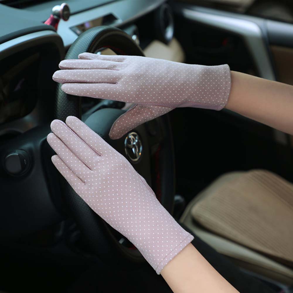 Summer Thin Dot Driving Sun Protection Gloves Short Gloves