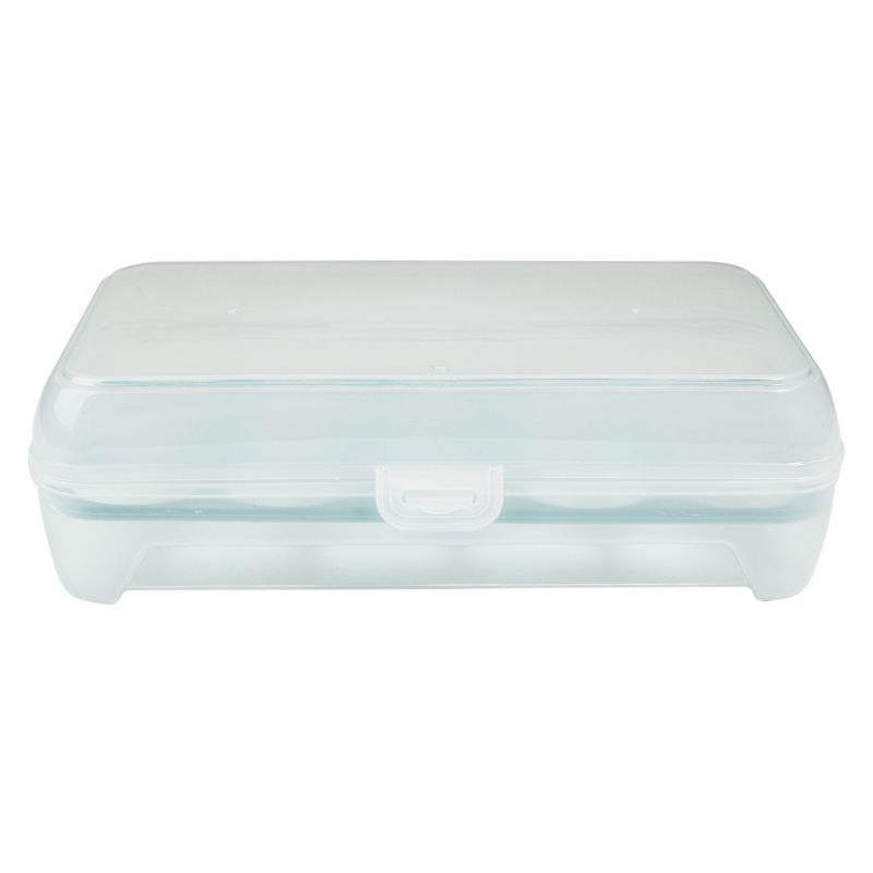 15 Eggs Refrigerator Egg Holder with Lid Deviled Egg Tray Storage Box Dispenser Stackable Plastic Container Kitchen Egg Holders