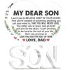 1 шт. Акриловая табличка в форме сердца для сына от папы - Гравировка вдохновляющего послания, Современный сентиментальный подарок на Рождество, День рождения, Выпускной