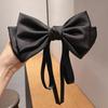 Korean Satin Bow Hairpin for Women - Large Drape Ponytail Clip