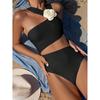 3D Flower Solid One-shoulder Swimwear Women Sexy Push UP Hollow One Piece Swimsuit Summer Beach Lady Bathing Suit