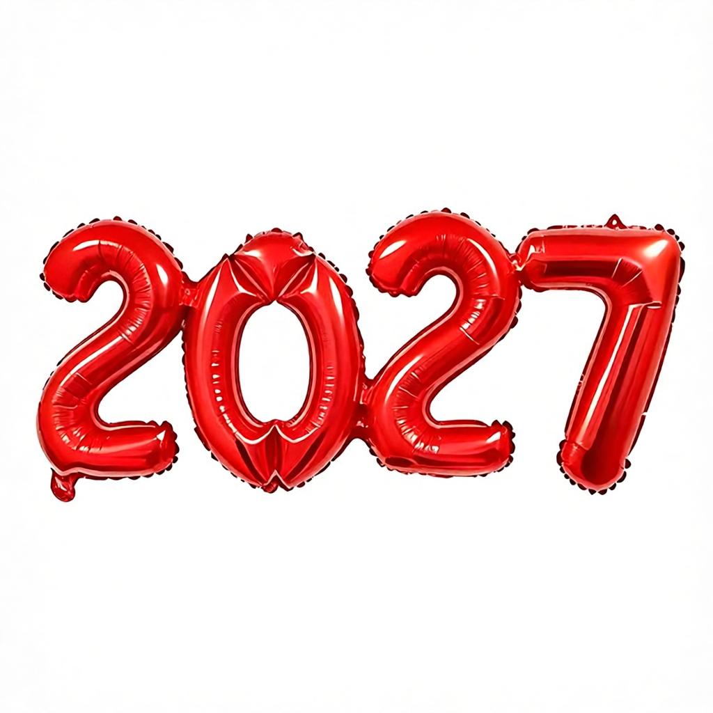2027 Шарик-цифра из алюминиевой фольги Соединенный Новогоднее украшение, Стиль с короной/Базовый для Рождественской вечеринки Фотофон