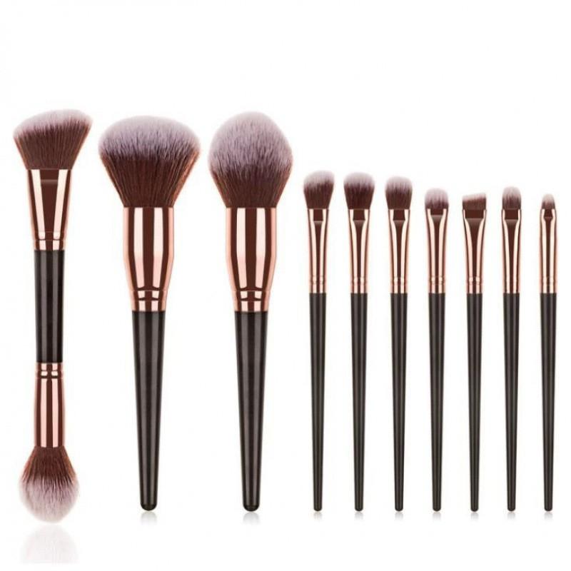 10pcs Makeup Brush Set Soft Bristle Foundation Blush Eyeshadow Concealer Brow Brushes Portable Beauty Tools