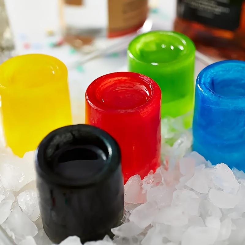 Silicone Ice Cube Mold Four Hole Press Ice Block Maker Creative Round Cup Shape Ice Molds for Whiskey Beer Bar Kitchen Tools