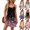 Fashion Women Summer Dress Vintage Floral Print Adjustable Spaghetti Straps Beach Vacation Casual Dress With Pockets