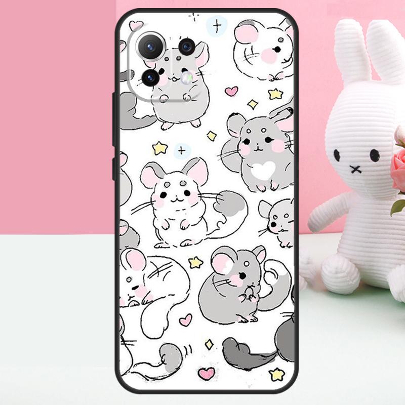 Милый Мультяшный Чехол с Шиншиллой Для Xiaomi 15T 13T 14T 17 Pro Max 15 14 Ultra POCO X7 Pro X5 X6 F5 F6 F7 F8 Ultra Чехол