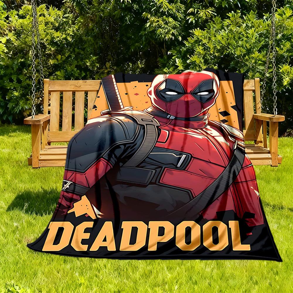1pc Deadpool Outdoor Blanket Lightweight Flannel, Soft & Warm, All-Season Use for Sofa, Outdoor, Camping, Living Room, Office015