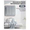 AT19-Wall Light Switch 2 Way Outdoor IP66 Waterproof Push Button Power Switch 1/3 Gang 16A Dust-Proof For Home Garden