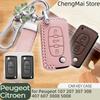 Новый кожаный чехол для автомобильного пульта с 2/3 кнопками для Citroen C2 C3 C4 C5 C6 C8 для Peugeot 107 207 307 307S 308 407 607