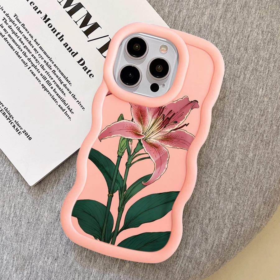 Мягкий чехол для телефона для iPhone 16 Pro Max 13 12 XR 11 14 8 15 Plus 17 Air Простой цветочный