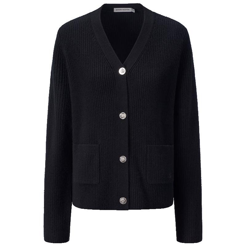 GIOVANNI VALENTINO Women's Autumn/Winter 100% Wool V-Neck Knit Cardigan