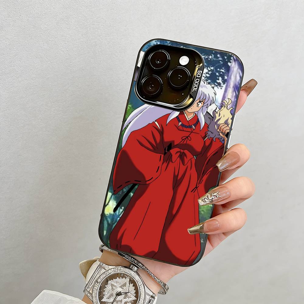 Чехол для телефона Инуяша для iPhone 17,16,15,14,13,12,11 Plus,Pro Max,XS,Цветной Серебряный Покрытый Внутренний Чехол