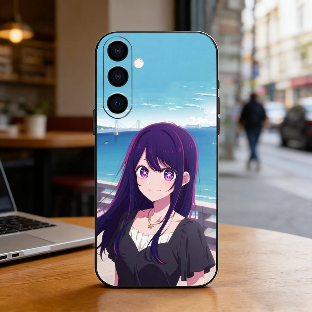 Чехол для телефона Anmie W-OSHI NO KO Для Samsung Galaxy A73, A72, A71, A70, A53, A52, A51, Другие Мягкий Черный Чехол