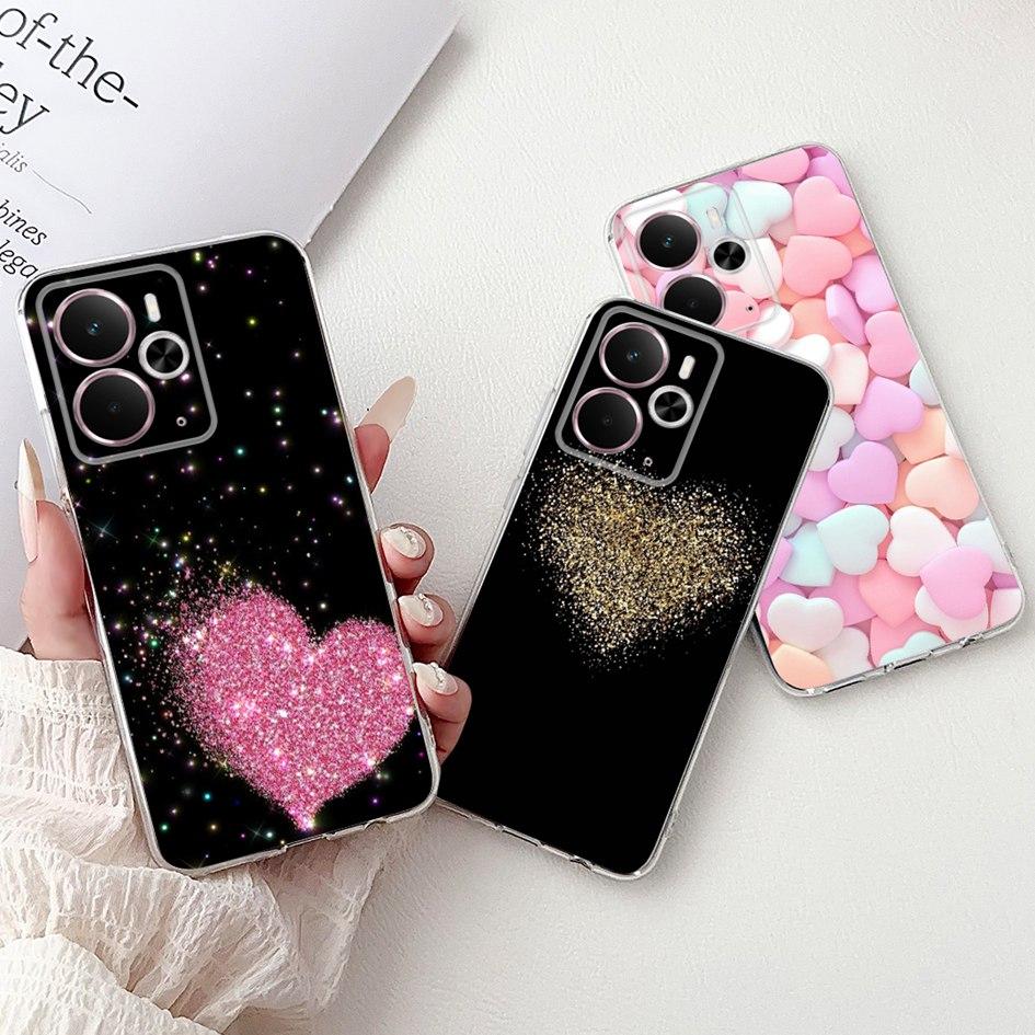 Чехол для Oppo Realme 14 14T 5G RMX5075 RMX5078 Популярный чехол-карман с рисунком сердца из мягкого силикона, противоударный, для Realme14 Realme14T 5G