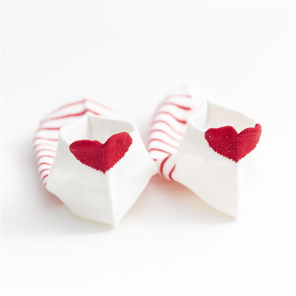 Chic Cute 3D Red Love Heart Heel Striped Short Ankle Socks Funny Girls' Happy Fresh Fashion Summer Literary Sokken Dropship
