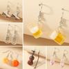 1Pair Jewelry Gift Acrylic Dangle Earrings Women Earrings Fruit Leaves Shape Women Accessories