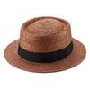 Tanaka Duke Big Pork Pie 65cm Pie Boater Straw Hat with and Casual Straw Made In Brown Hat, (Pork Hat, Hat, Crown, Ribbon, Men's Women's, Hat, Japan)