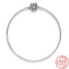 Authentic 925 Sterling Silver Heart -Shaped True Love Silver Bangle Fit Brand Diy Beaded Charms Valentine 'S Day Bracelet Gifts