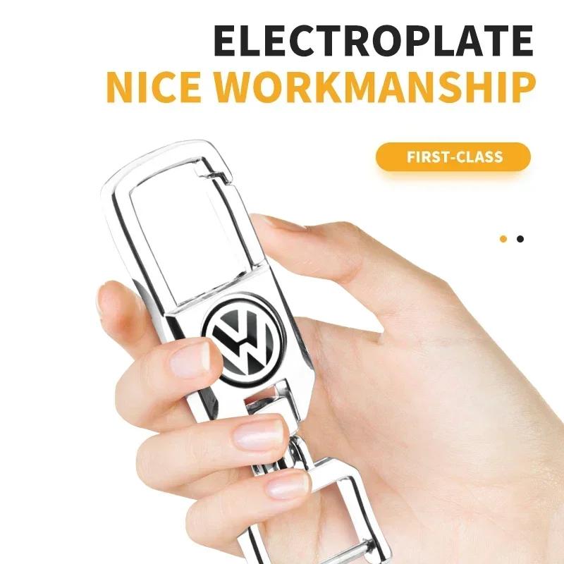 For Volkswagen VW Metal Leather Car Keychain Key Ring Badge Accessories For Volkswagen Golf-5 6 7 MK6 Jetta Lavida Polo Tiguan P