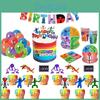 Праздничные принадлежности Радужные друзья Баннер Топпер для торта Шары Детский день рождения