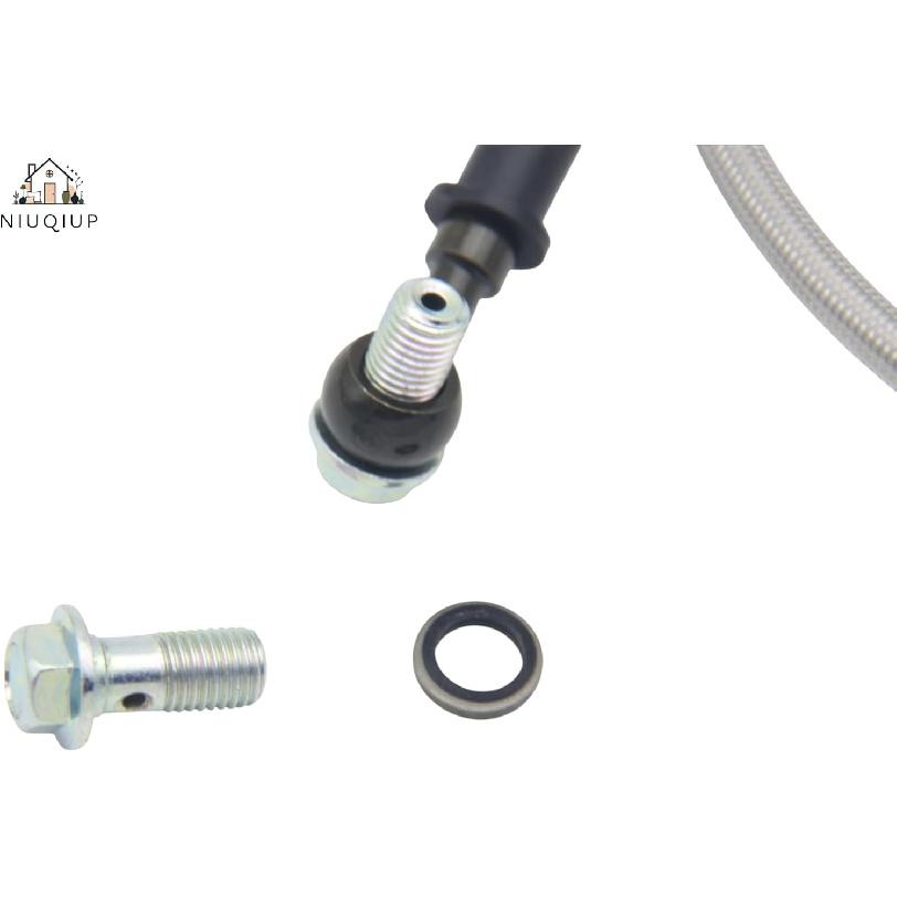 Комплект тормозных шлангов для скутера, квадроцикла, питбайка GY6 10 мм banjo + болт banjo из нержавеющей стали M10x1.25 (28мм) и Шайбы - Совместимо с 50cc-150cc