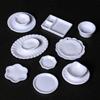 5Pcs Dollhouse Simulation Plates Tray Set Dollhouse Mini Kitchen Tableware Decoration For 1/12 Dolls House Decoration