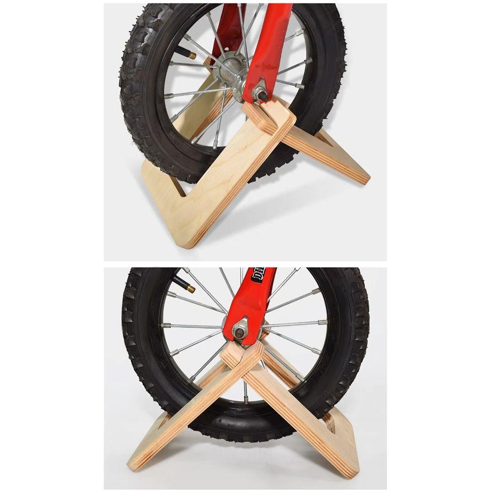 Wooden Balance Bike Parking Rack Sturdy Structure Balancing Bike Display Stand Home Use