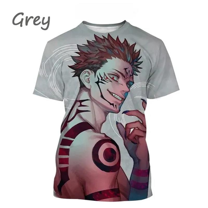 Summer Round Neck 3D Anime Patterns Printed Top Fashionable Casual Short Sleeved Men's T-shirts