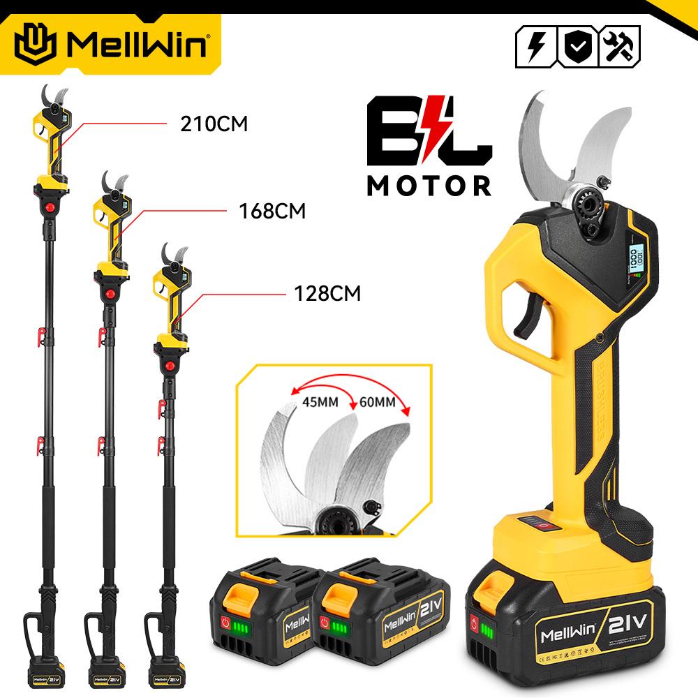MELLWIN 2-в-1 Бесщеточный Электрический Сучкорез-Секатор с Телескопической Ручкой 180 см Садовый Инструмент-Секатор Для Аккумулятора Makita 18V