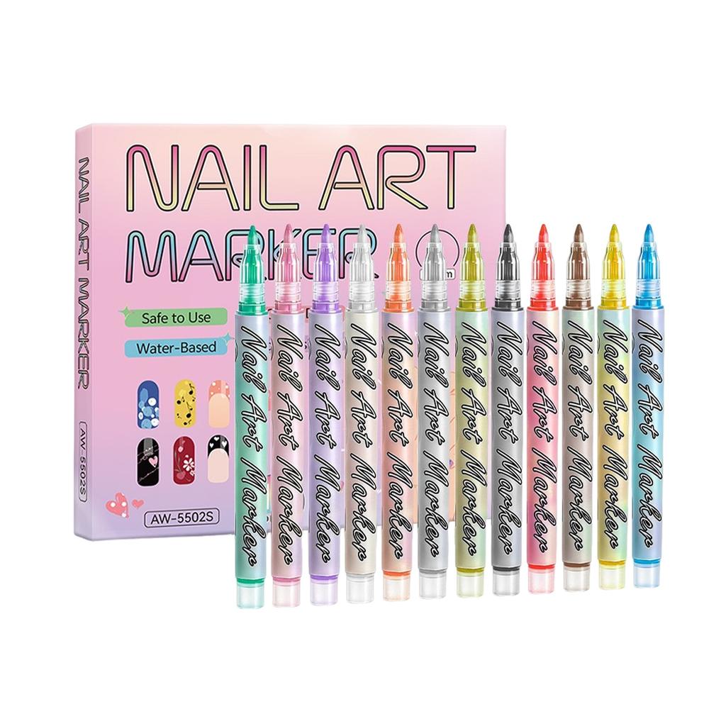 Nail Pen, Painting And Outlining Pen, 0.7mm Nail DIY Quick-drying Pen, Colorful Painting And Outlining Nail Pen,30ML