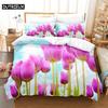 Тюльпаны Комплект пододеяльника Двуспальный 200x200см 3D Цветочный Пододеяльник 220x240 Кинг Постельное белье Полуторный Размер 3шт 2шт Односпальный 140x210