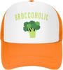 Vegan Broccoli Broccoholic Funny Adjustable Mesh Trucker Hat for Adults Unisex Classic Hats Fishing Caps Black