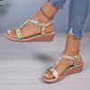 Fashion New Stylish Plus-size Bohemian Sandals for Women In Summer 2025, Fish-mouthed Wedge Heel Open-toe Sandals