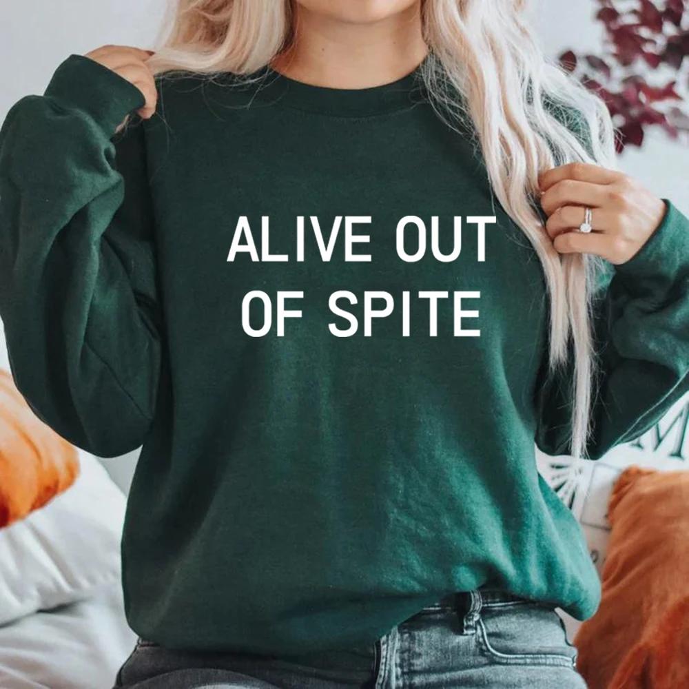 Толстовка Alive Out of Spite с надписью «Уход за психическим здоровьем», мотивирующая толстовка с капюшоном для женщин, толстовка с длинным рукавом, свитер для терапевта