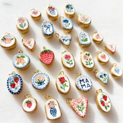 Простой и универсальный колор-блок, бабочка, любовь, цветок, DIY подвеска, аксессуары, золото с сохранением цвета