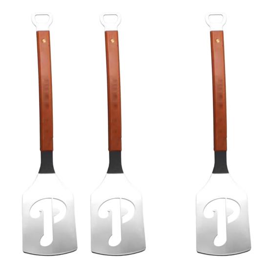 Grill Spatula with Wood Handle Stainless Steel Hamburger Patty Flipper Professional Hollow Grease Residue Reducing Spatula for Patties Bacon