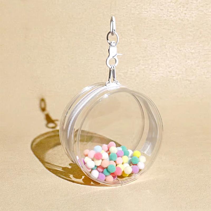 12*12cm Display Portable High Transparency Cute Doll Storage Bag Fashion Accessories Circular Design Pendant 9 Colors