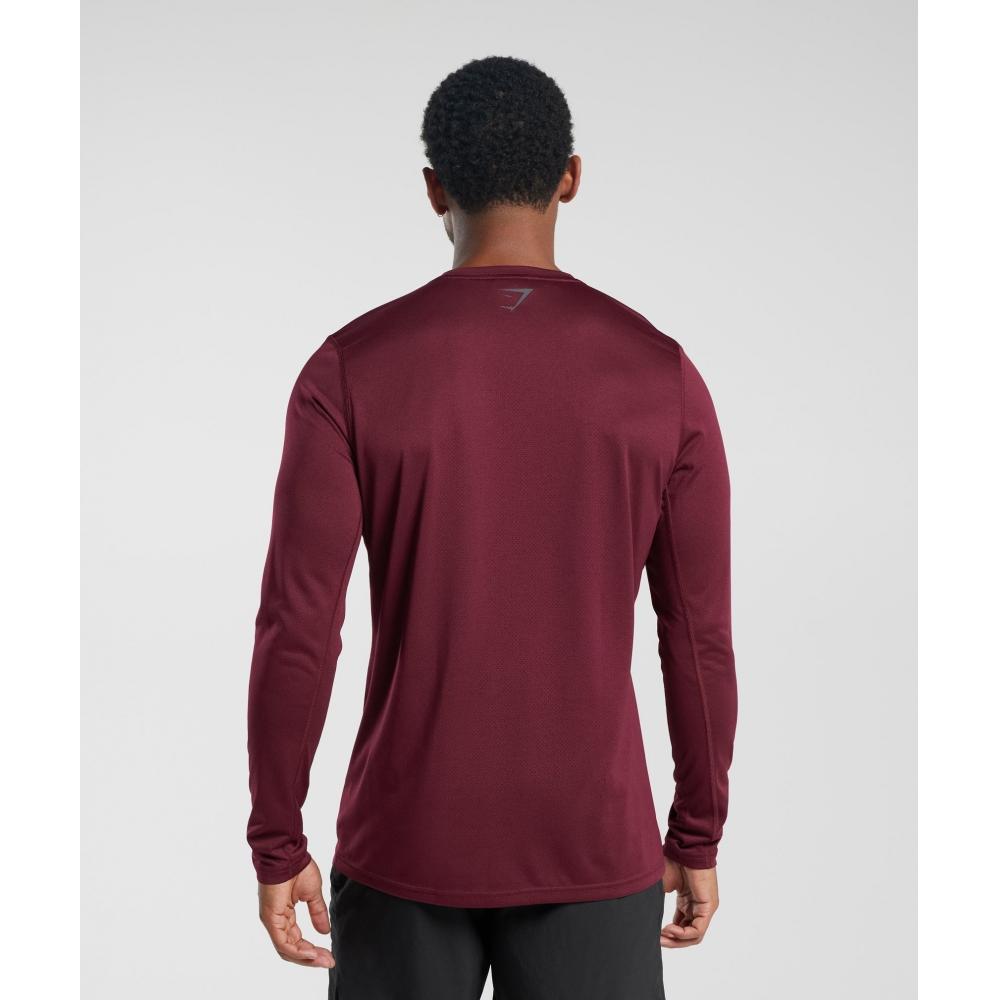 GYMSHARK Sport Long Sleeve T Shirt Plum Pink Black Marl A2A7L KBVL