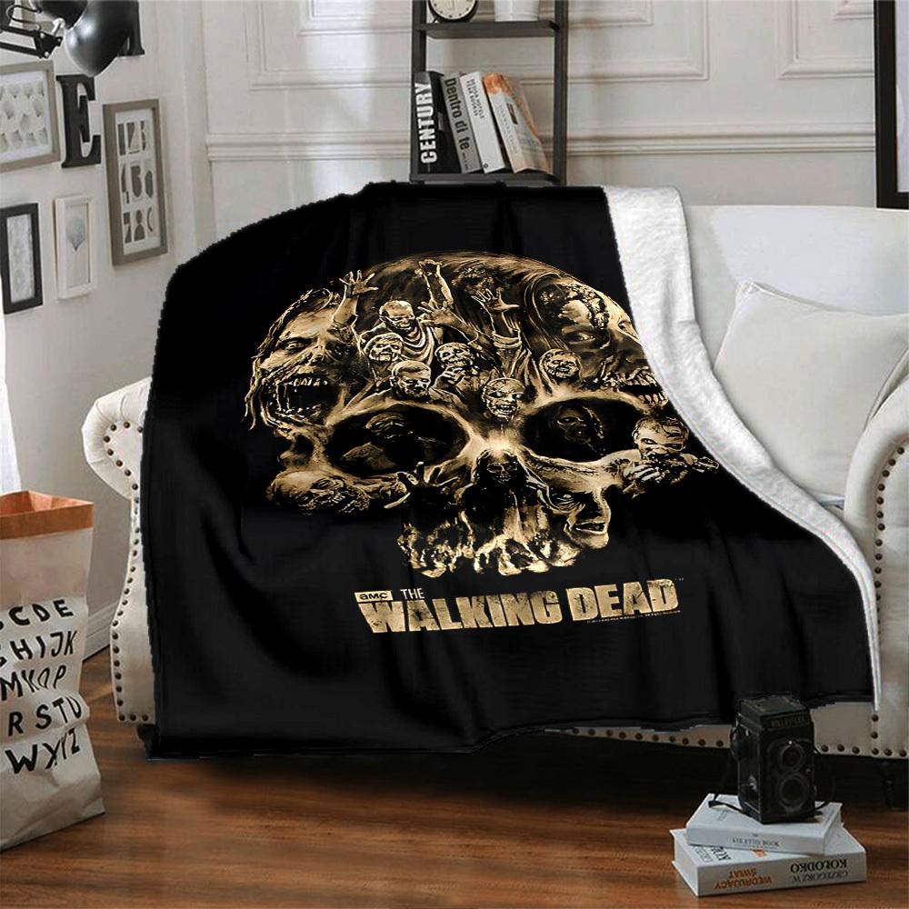 1 шт. плед Walking Dead с черепом, мягкий фланелевый, уютный, для всех сезонов, полиэстер, идеально подходит для дома, офиса