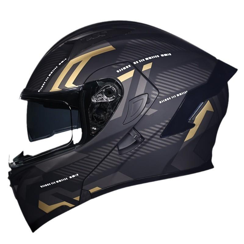 Full Face Motorcycle Helmet With Dual Visor Winter Warm Lining Bluetooth Slot Scooter Riders Men Women All Season