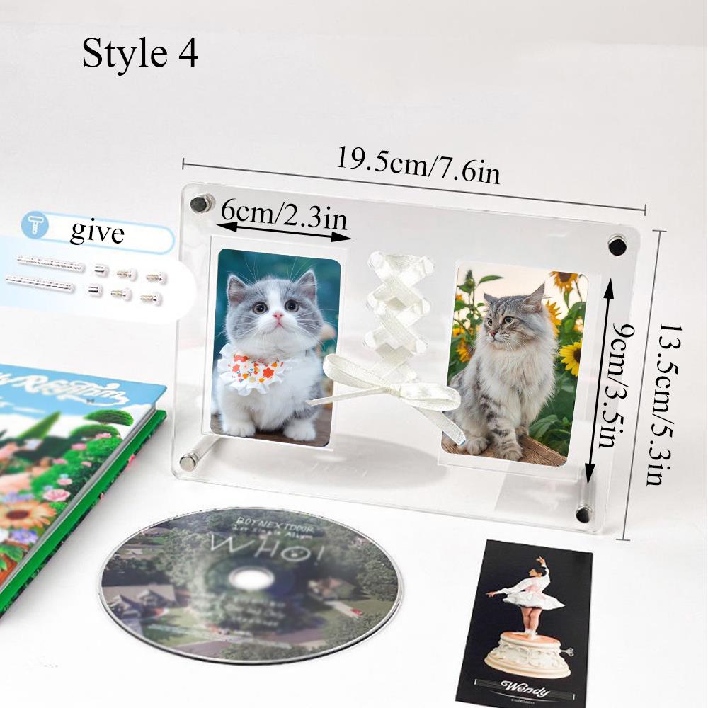 Прозрачная фоторамка для CD с фото айдола Акриловая подставка для фотоальбома Защитный альбом для фотографий Держатель для постеров Чехол для хранения CD