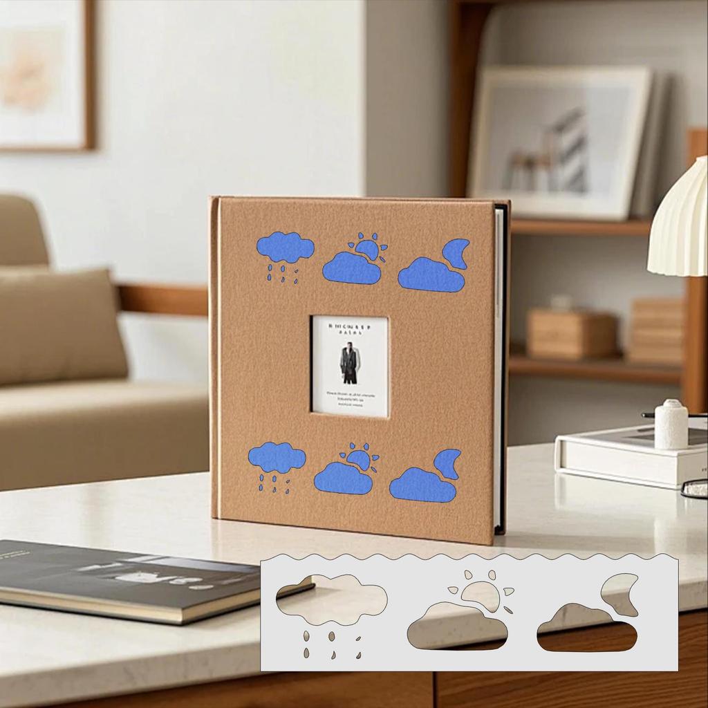 Weather-Themed 8-Piece DIY Painting Stencil Set: Washable & Reusable