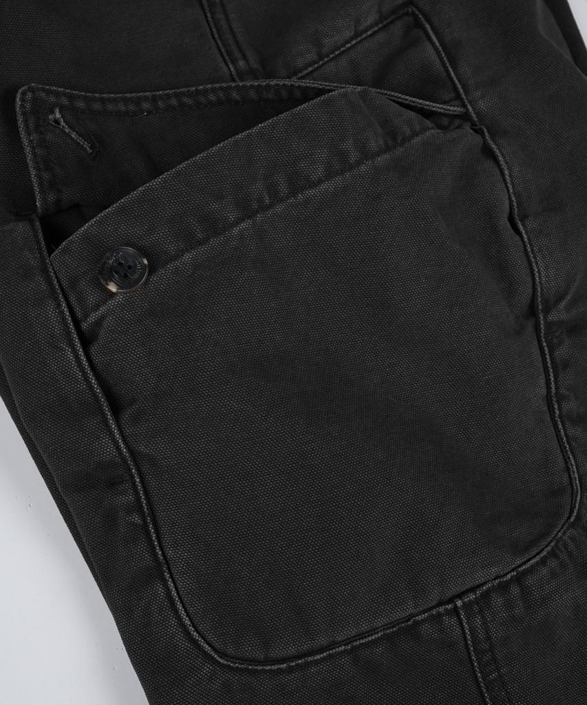 BIRBANTE Garment-Washed Cargo Chino Pants - Black