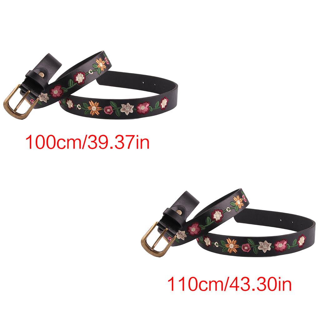 Взрослый поясной ремень с вышивкой в виде цветка Роскошный пояс из ПУ в китайском стиле для женщин Пальто Платье Регулируемая длина