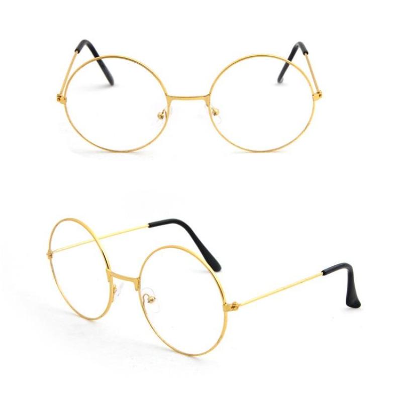 Солнцезащитные очки унисекс Винтажные ретро круглые очки в металлической оправе с прозрачными линзами
