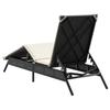 Black Sun Lounger with Cushion Poly Rattan