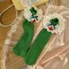 Lovely Embroidered Lace Socks for Girls Comfortable In Tube Socks Fashionable Socks for School Activities and Daily