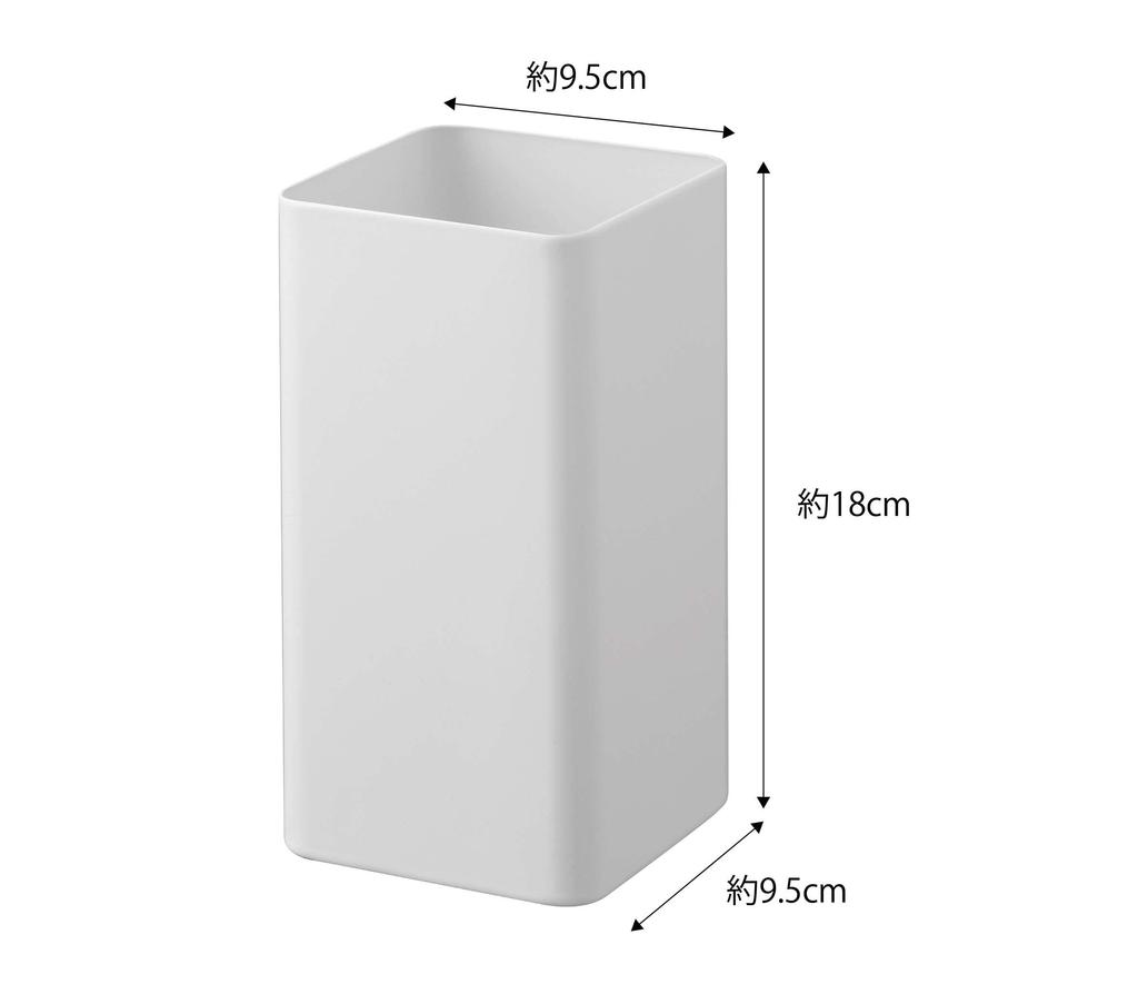 Кухонный инструмент Yamazaki x x Компактный, но вместительный 5183 Подставка, Квадратная, Белая, Прибл.. Ш9,5 Г9,5 В18см, Тарелка, Вместимость,