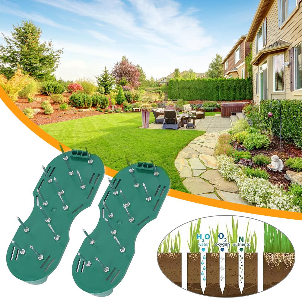 Сандалии-аэраторы для газона Регулируемый ремешок Противоскользящая основа Легко надевать/снимать Конструкция для эффективного аэрирования почвы газона Уход за садом